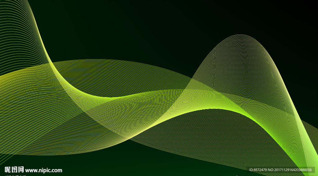 绿光线条背景