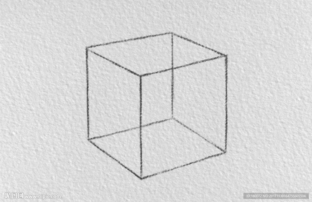 石膏几何体立方体素描轮廓线描形
