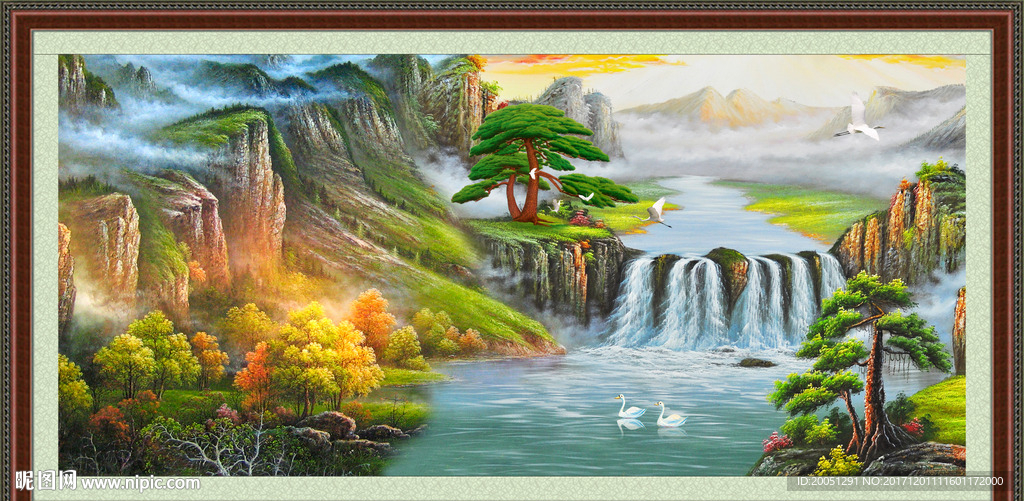 山水油画风景