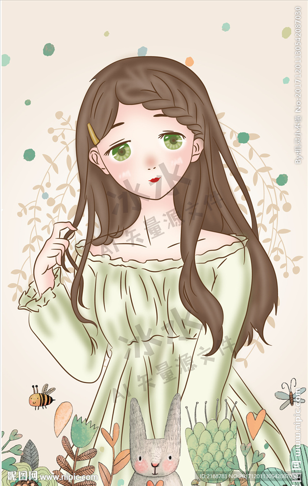 手绘女孩