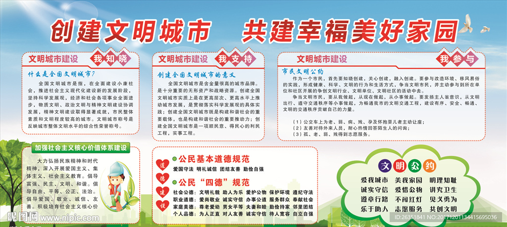 创文明城市展板