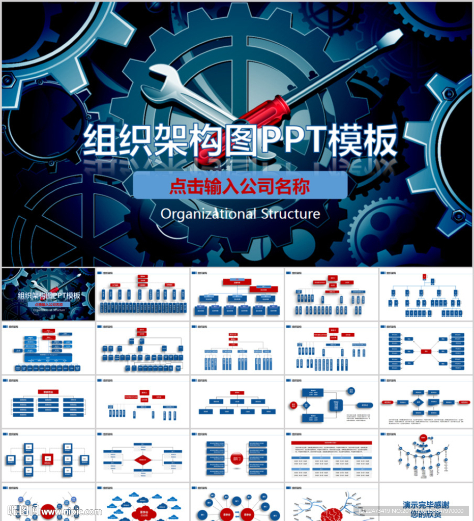 组织架构图PPT模板