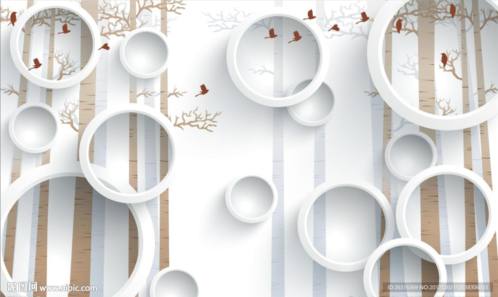 现代简约欧式圆圈电视背景墙