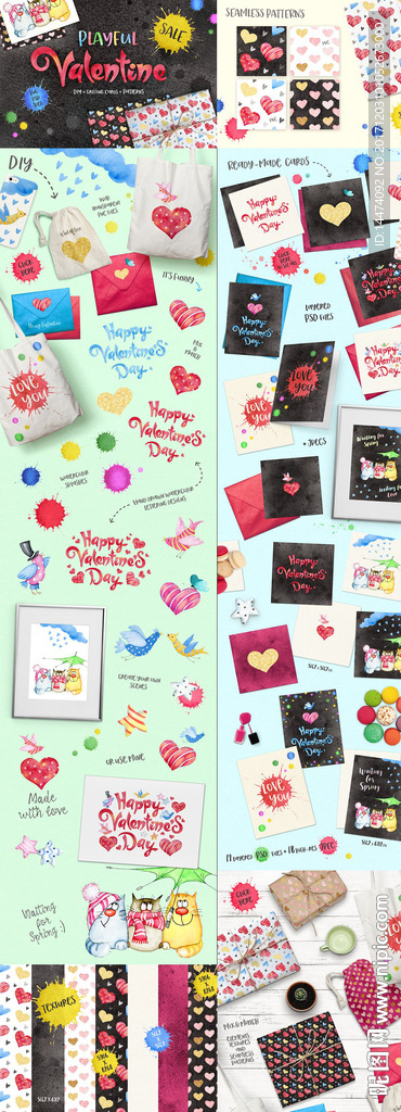 手绘水彩植物花朵