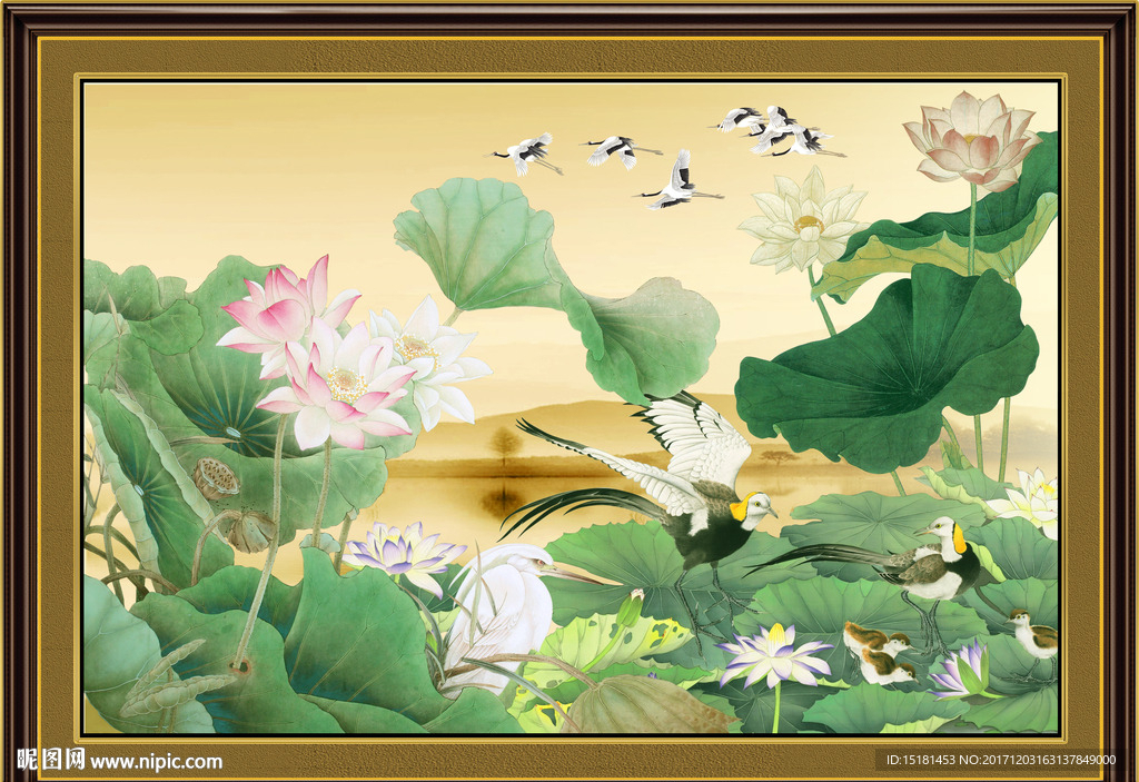 荷花装饰画