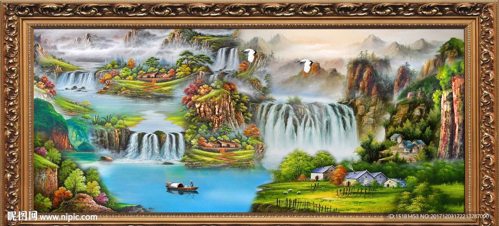山水油画风景