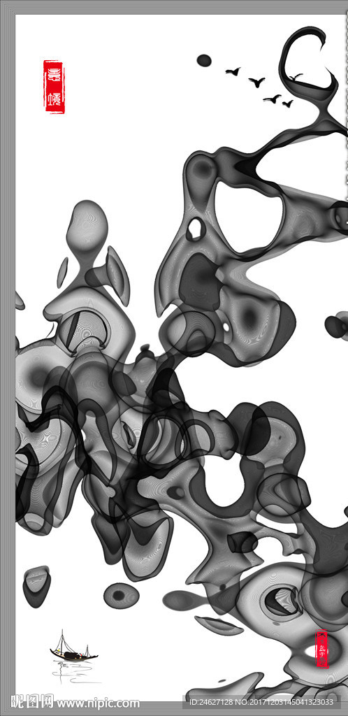 水墨新中式背景墙