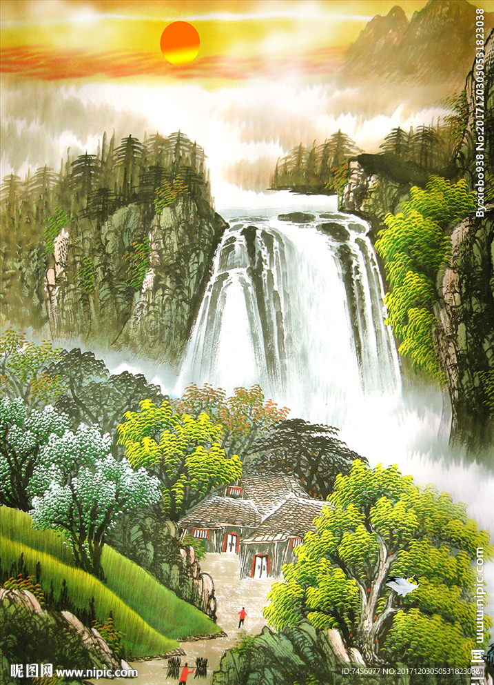 流水瀑布中式立体玄关过道