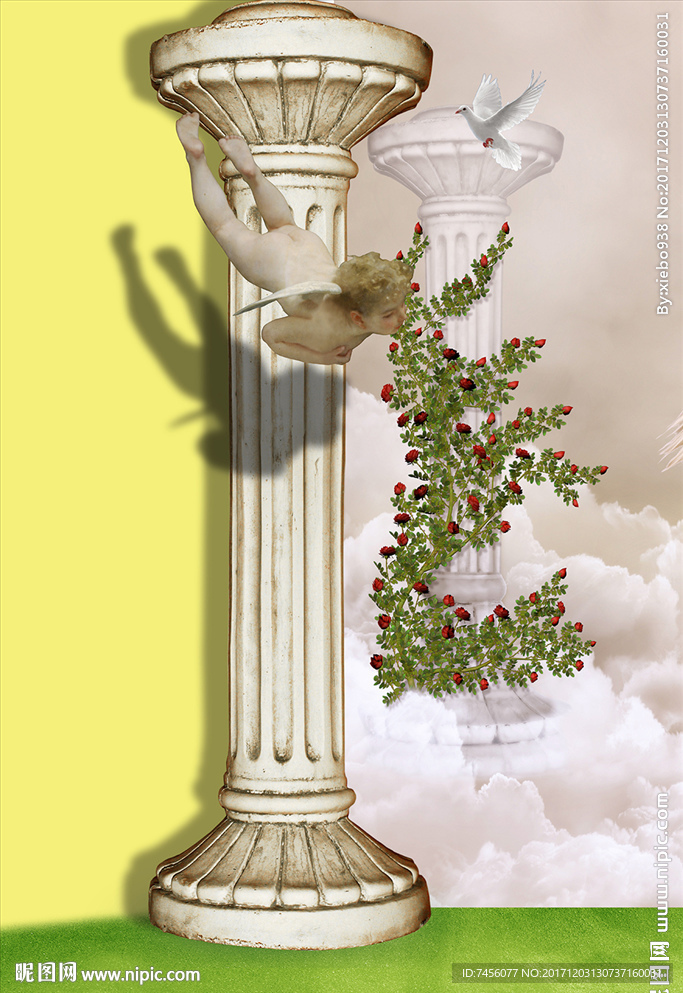 天使罗马柱立体玄关过道