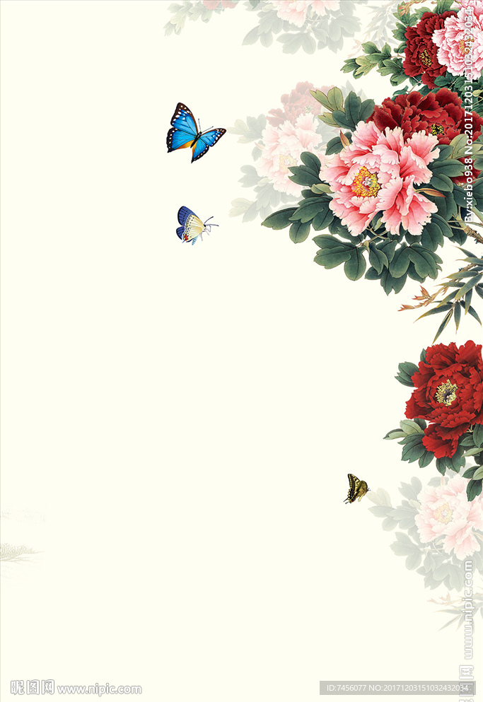 蝶恋牡丹花中式玄关过道