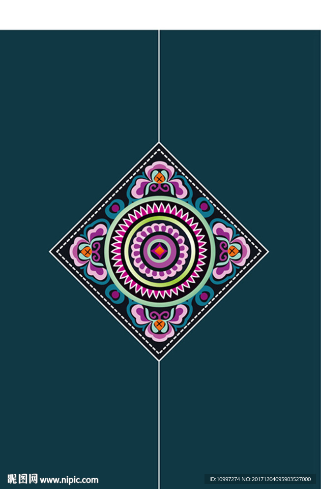 矢量古典传统民族风布艺花纹背景