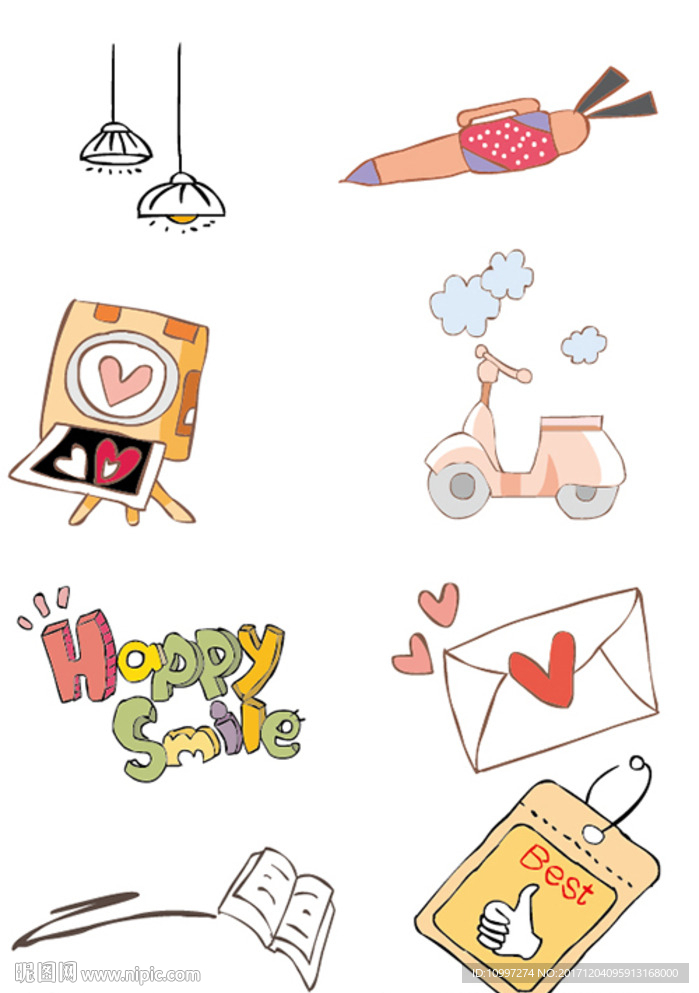 手绘卡通插画矢量图 AI