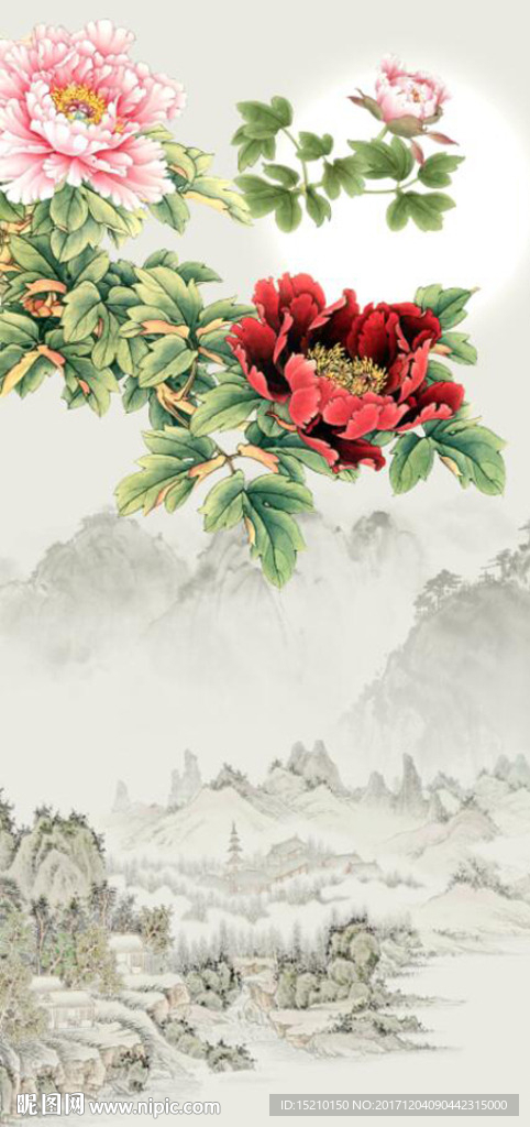 国画牡丹图