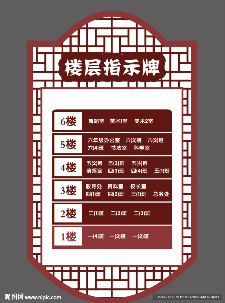 楼层导示牌 校园展板