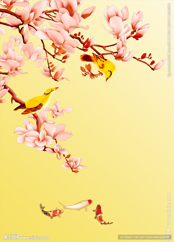 百灵鸟兰花中式玄关过道