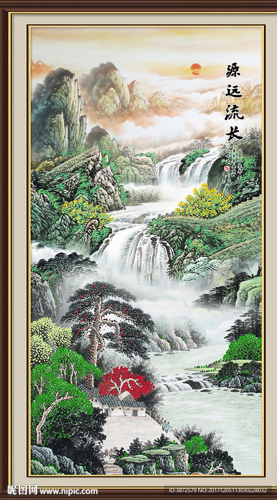 竖幅山水画