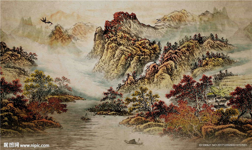 国画背景墙