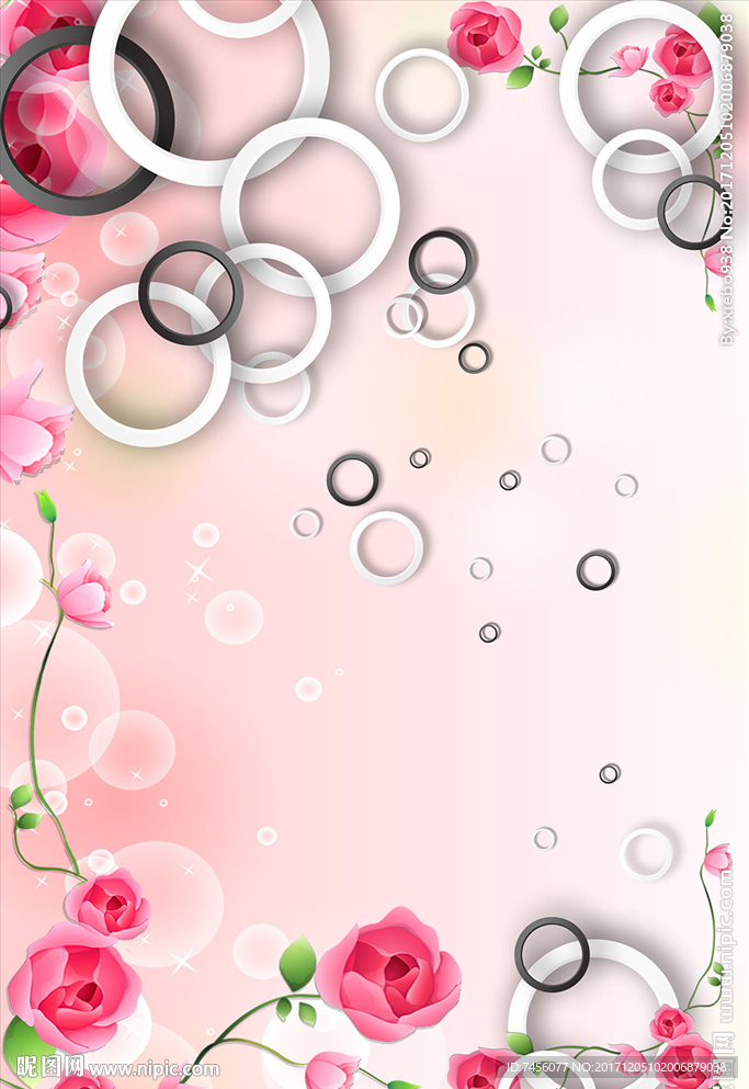 花瓣唯美立体圈圈玄关过道