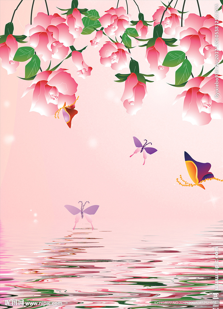 蝶恋水中花浪漫玄关过道