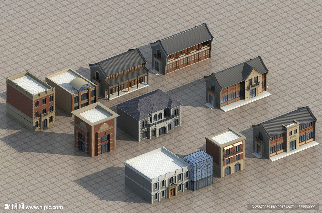 3DMAX商业建筑元素模型