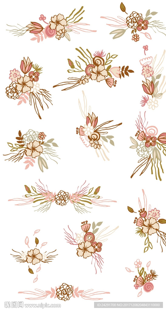 插画 装饰插画 花卉素材 花卉