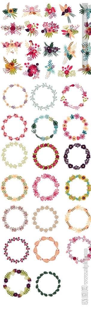 插画 装饰插画 花卉素材 花卉