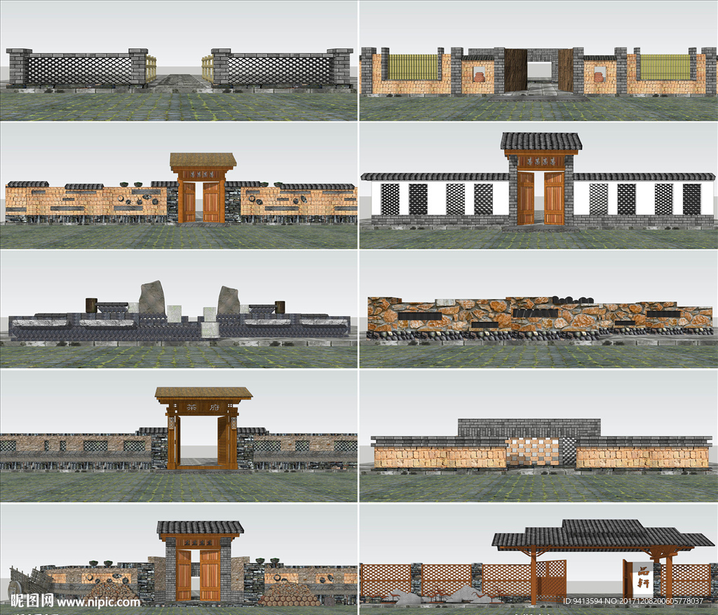 徽派建筑新派围墙庭院墙角摄影图配图高清摄影大图-千库网