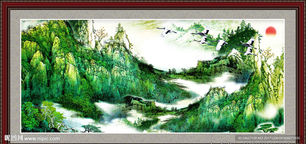 山水风景壁画