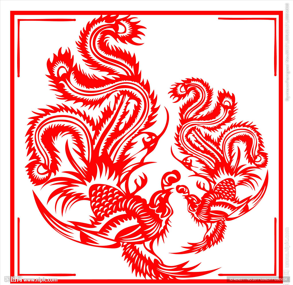 ai(cs5)颜色:rgb20元(cny)×关 键 词:凤凰剪纸 鸾凤和鸣 丹凤朝阳