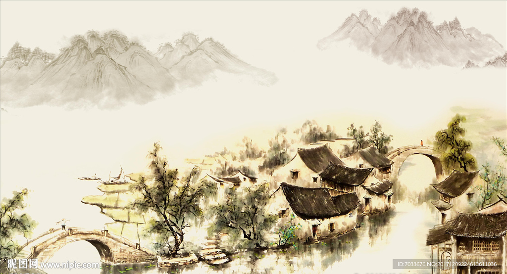 高清水墨山水画