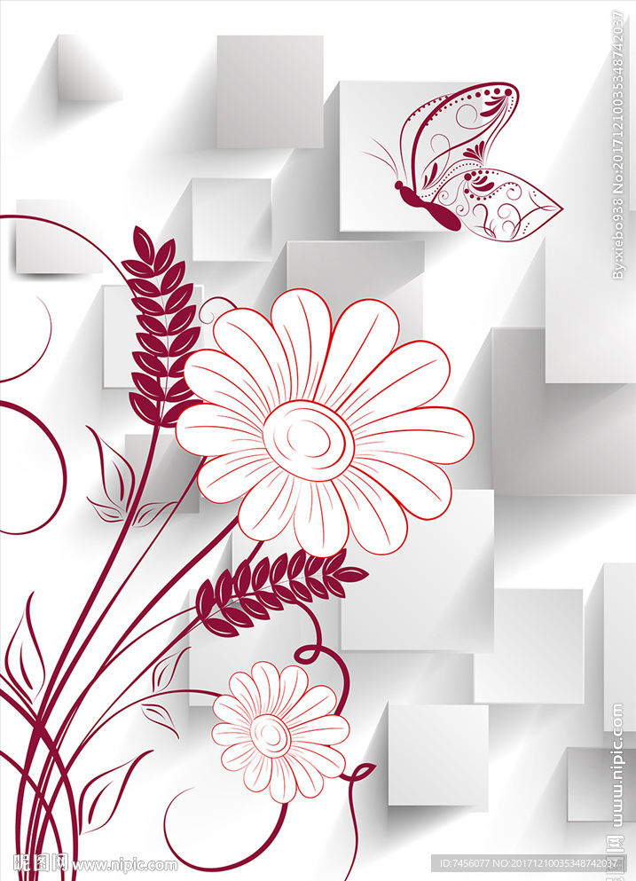 蝶恋花高档立体玄关过道