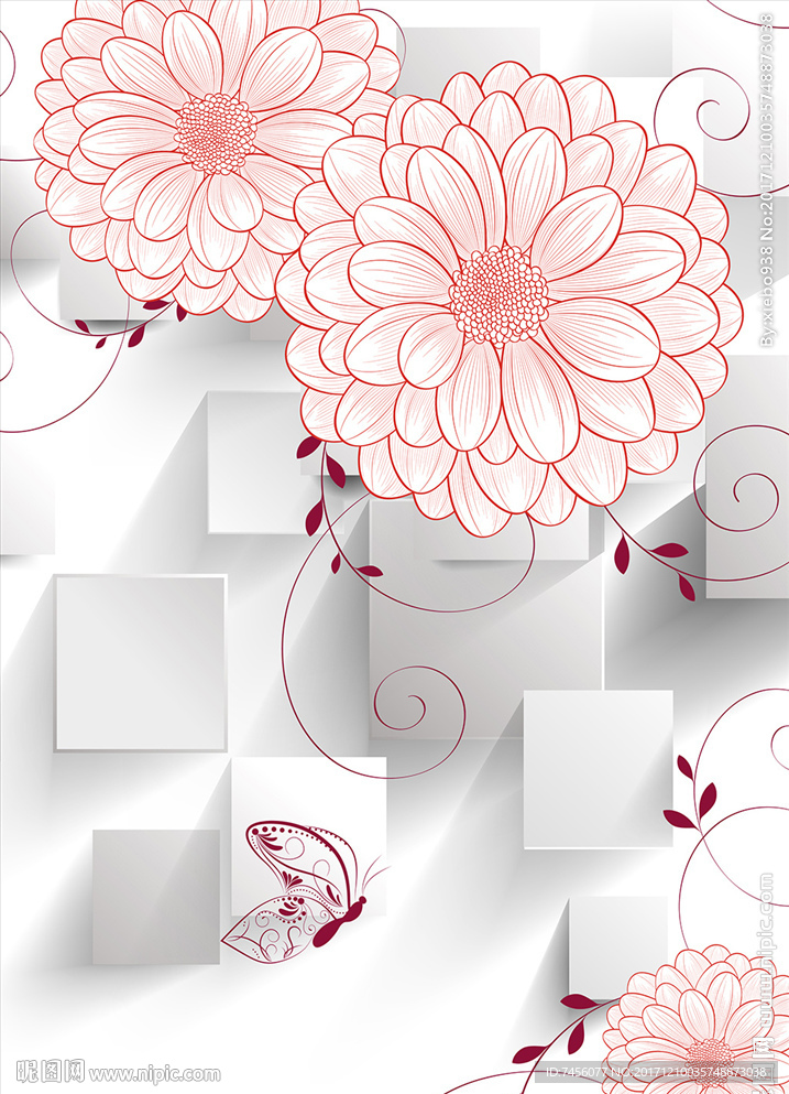 蝶恋花立体玄关过道