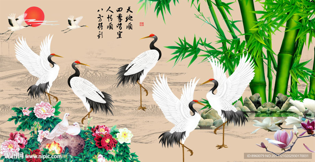 仙鹤图