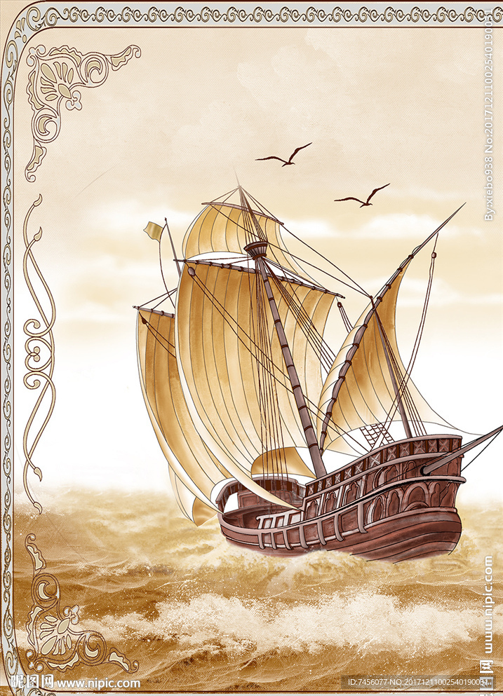 一帆风顺复古立体玄关过道