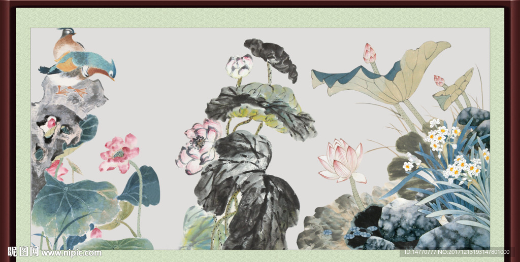 水墨荷花