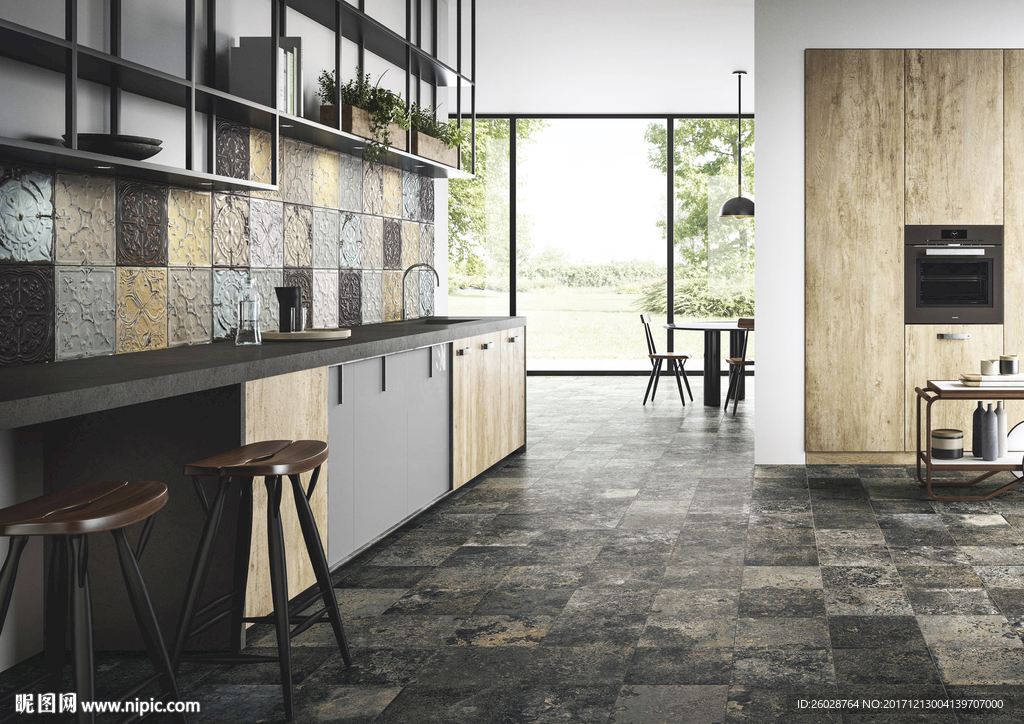 极致北欧风 最新仿古砖效果图