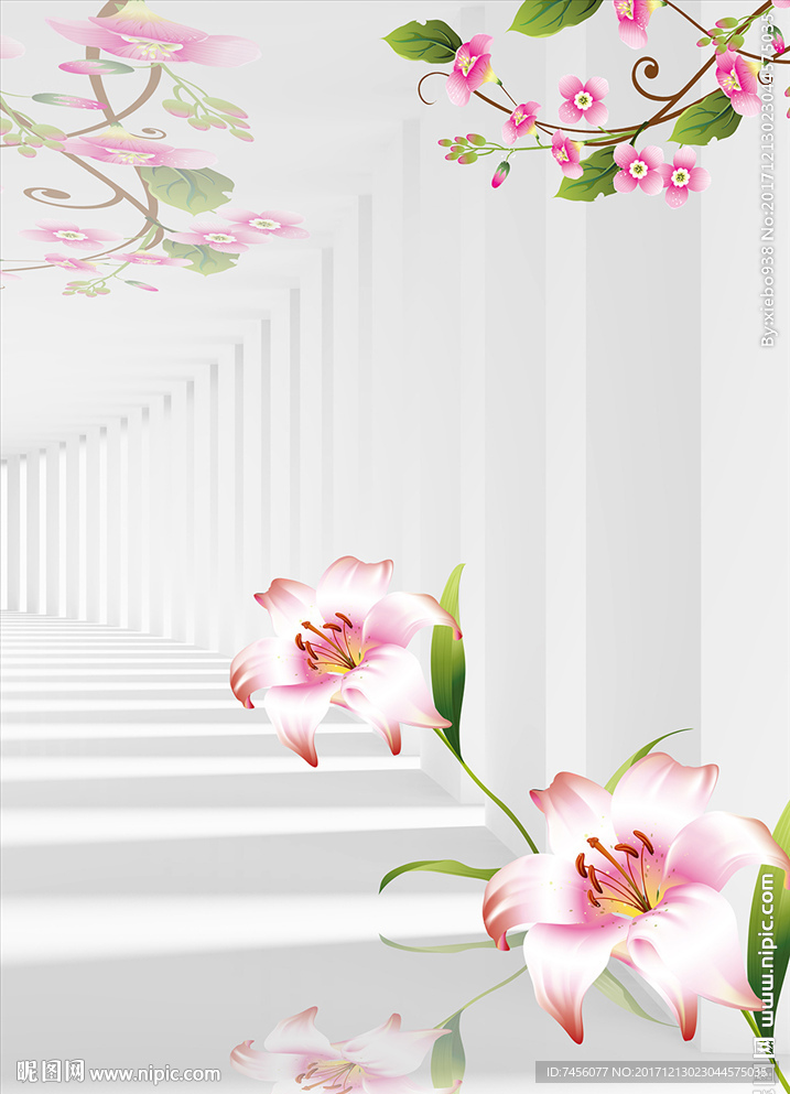 唯美兰花高档玄关过道