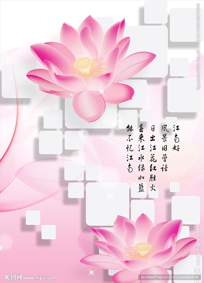 江南好莲花唯美立体玄关过道