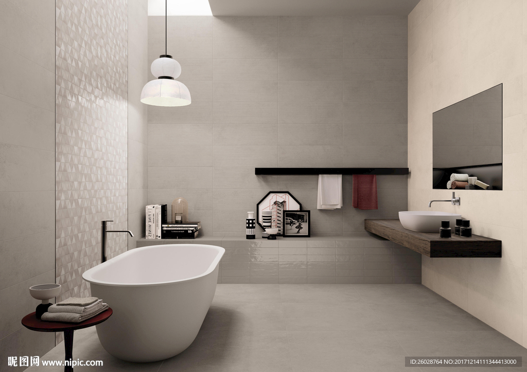 极致简约风格 仿古砖国外效果图