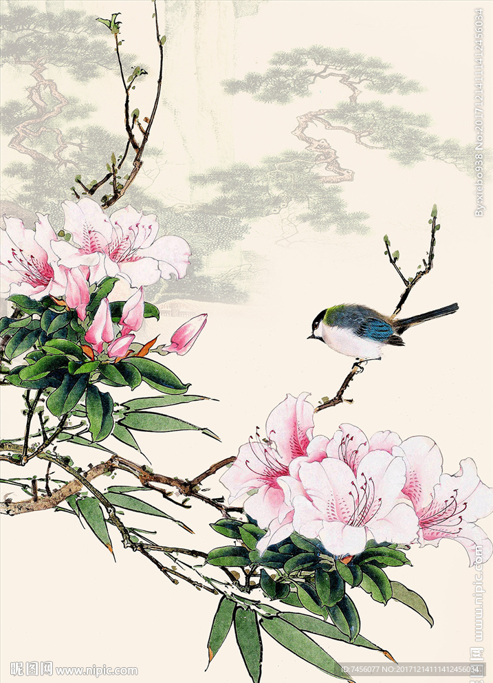 花鸟唯美中式玄关过道