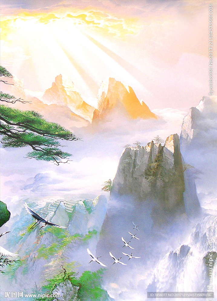 水墨山林高清玄关过道