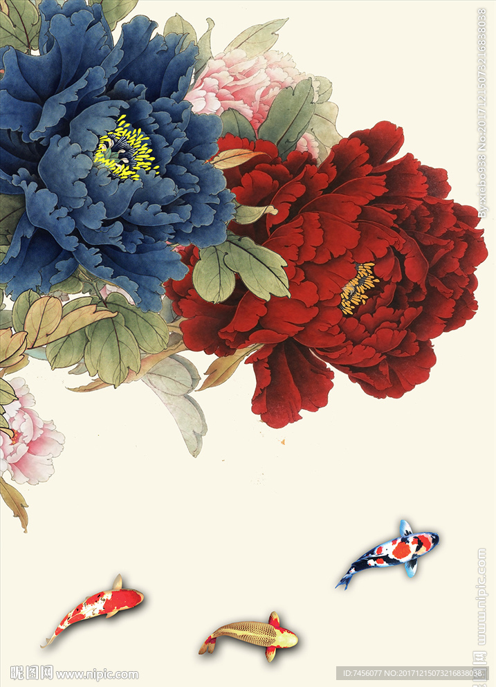 牡丹花中式玄关过道