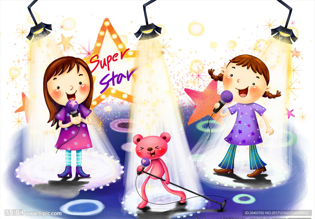 小女孩和小男孩小老鼠唱歌K歌