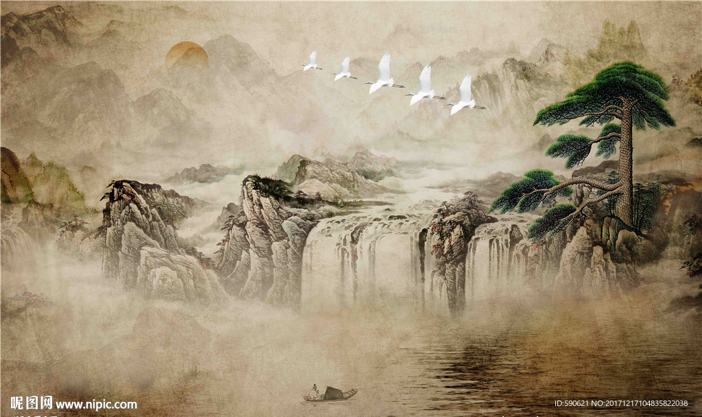 国画背景墙