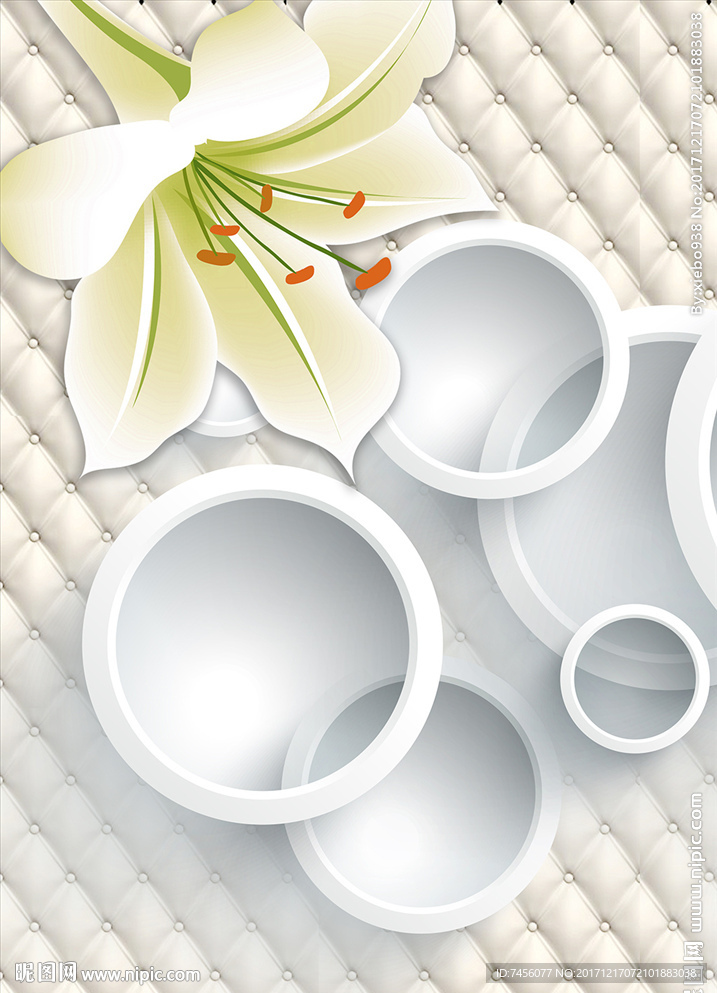 兰花高清立体软包玄关过道