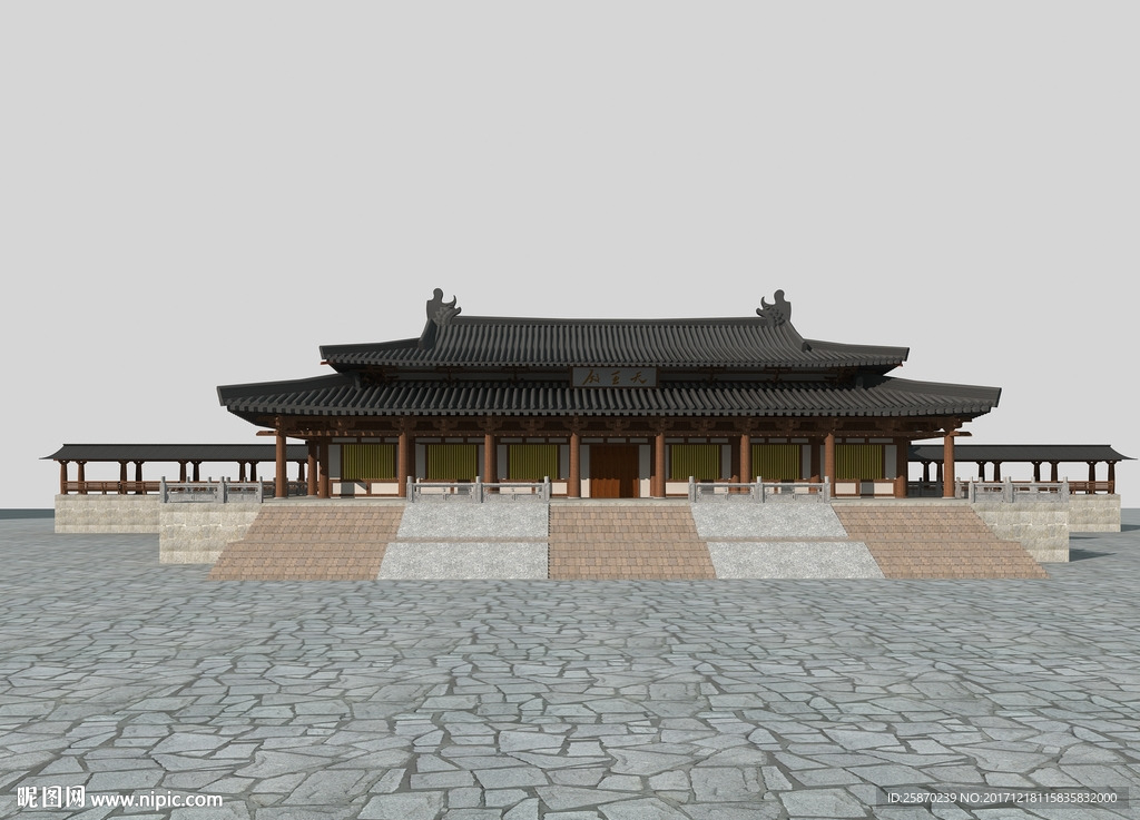3D古建天王殿模型