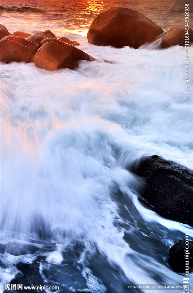 夕阳流水河水高清风景画玄关过道