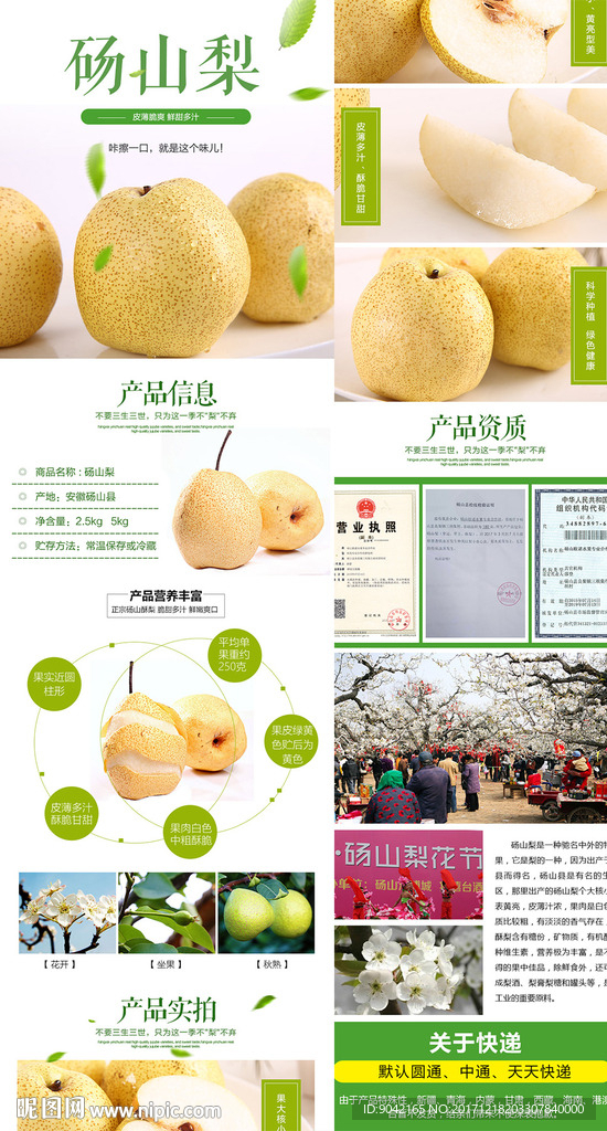电商淘宝砀山梨详情页模板