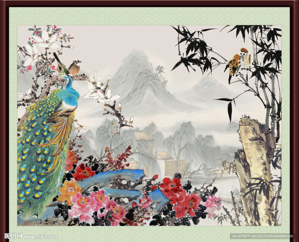 国画孔雀图