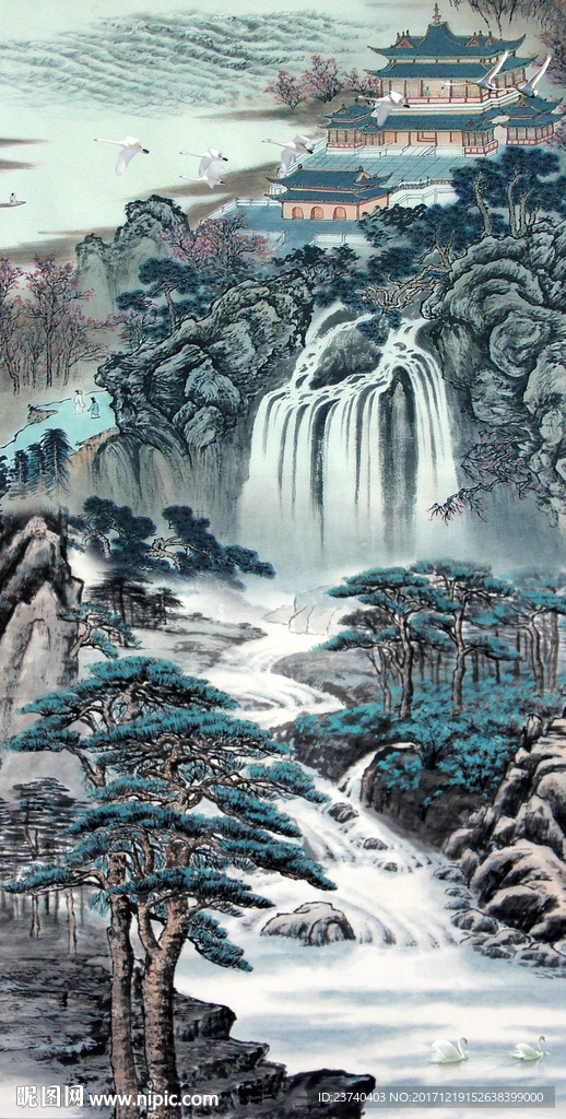 山水玄关背景墙